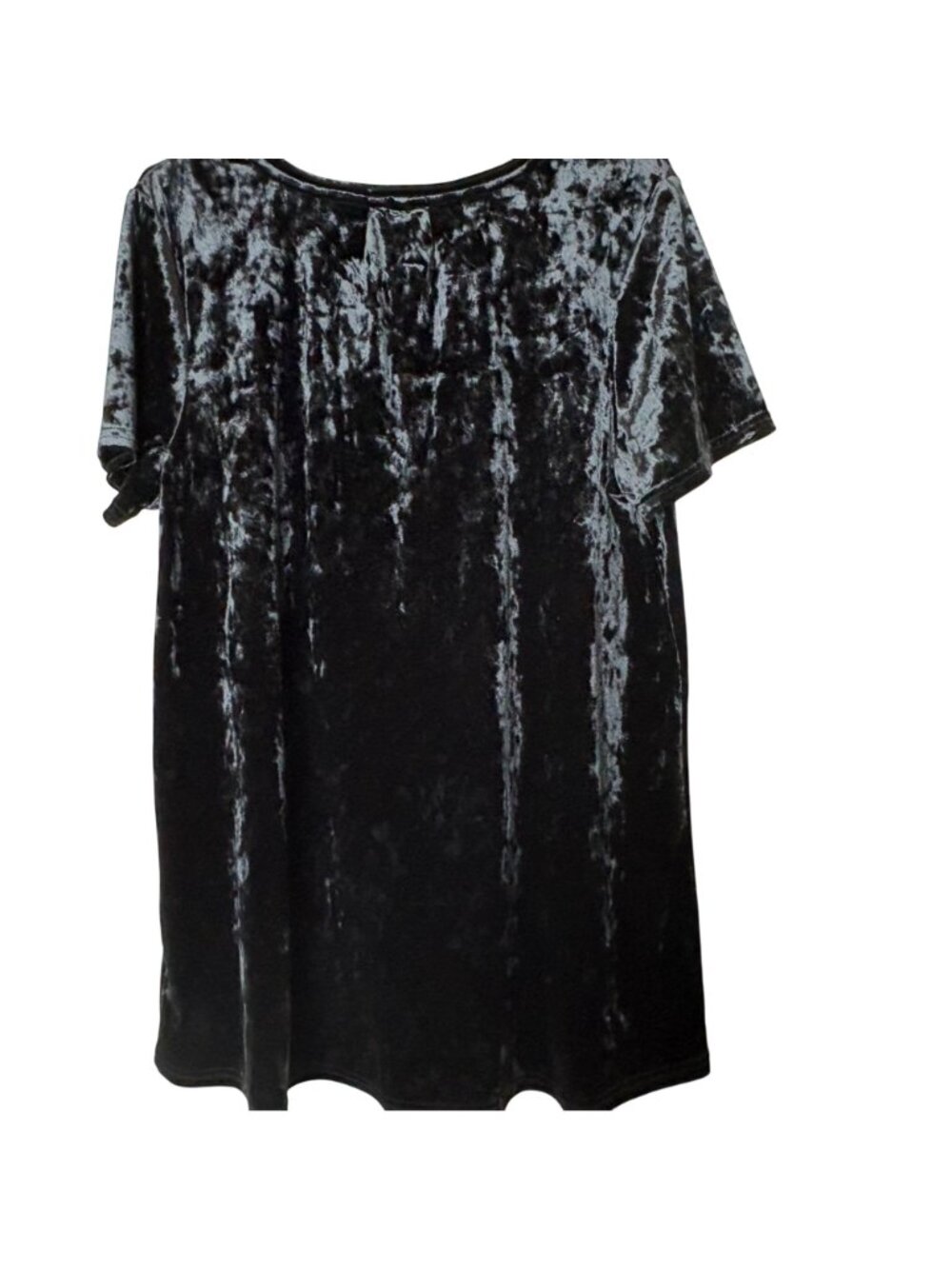 Spring + Mercer Womens XL Black Velvet Legging Tee V Neck Tunic Top Whimsigoth - Picture 2 of 5